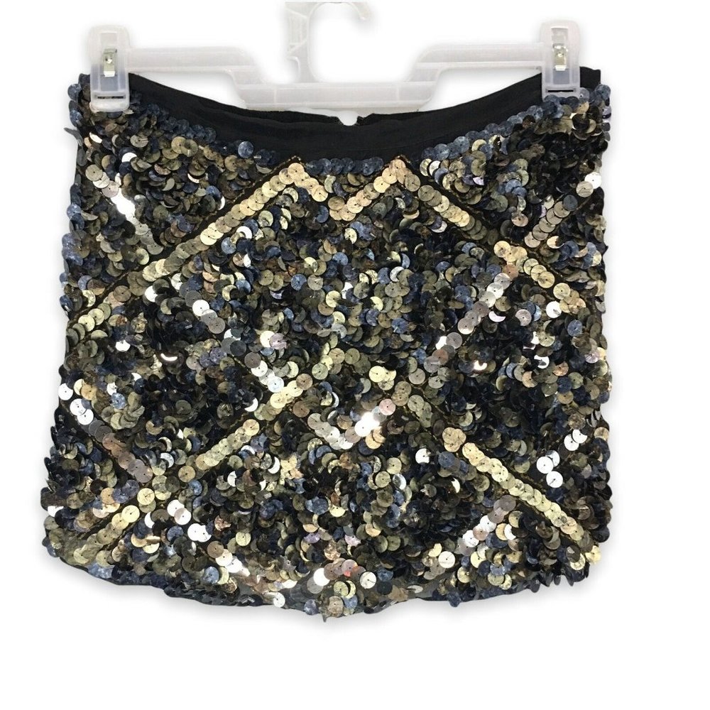 Catherine Malandrino Women’s Size 4 Sequin New Years Eve Party Mini Skirt Lined
